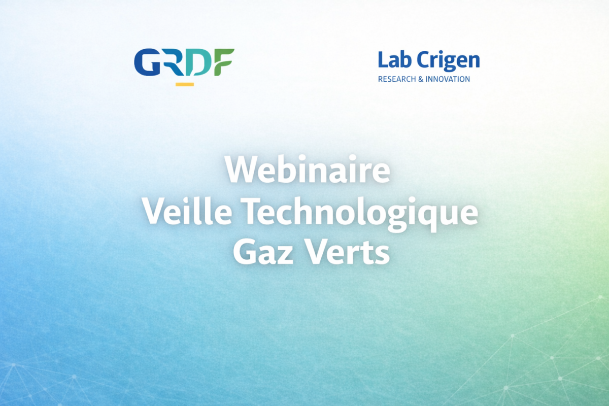 Webinaire Veille Technologique Gaz Verts – GRDF × CRIGEN : rendez-vous le 7 mai !